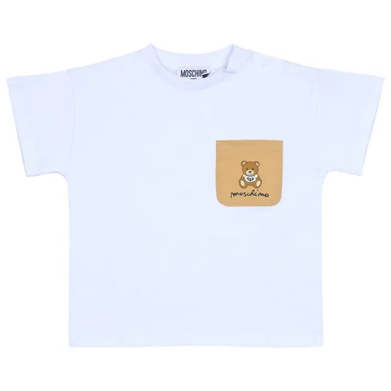 Moschino White & Beige Bear-Print Short Set