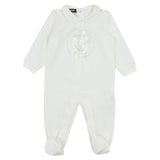 Versace White Babygrow With Metallic Medusa Print