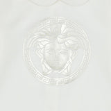 Versace White Babygrow With Metallic Medusa Print