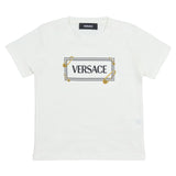 Versace White Cotton Safety Pin Logo T-Shirt