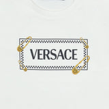 Versace White Cotton Safety Pin Logo T-Shirt