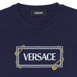 Versace Navy Safety Pin Logo T-Shirt