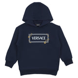 Versace Navy Safety Pin Logo Hoodie