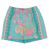 Versace Green Underwater Barocco Print Swim Shorts