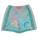 Versace Green Underwater Barocco Print Swim Shorts