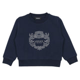 Versace Navy Blue Crest Logo Sweatshirt