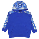 Versace Blue Barocco Foulard Hoodie