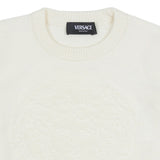 Versace White Medusa Towel-Stitch Sweater