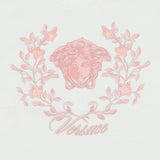 Versace White T-Shirt With Pink Medusa Logo