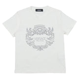 Versace White T-Shirt With Glittery Milano Logo