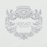 Versace White T-Shirt With Glittery Milano Logo