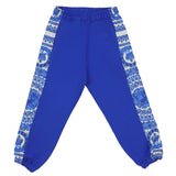 Versace Blue Barocco Foulard Trim Joggers