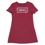 Versace Maroon Logo Jersey Dress
