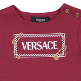 Versace Maroon Logo Jersey Dress