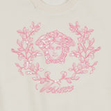 Versace Ivory Sweatshirt With Pink Medusa Logo