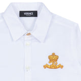 Versace White Oxford Logo Crest Shirt