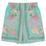 Versace Green Underwater Barocco Shorts