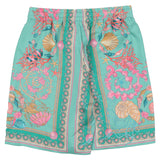 Versace Green Underwater Barocco Shorts