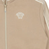 Versace Beige Zip-Up Top With Medusa & Greca Detail