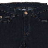 Versace Navy Embroidered Medusa Jeans