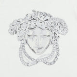 Versace White Medusa T-Shirt With Studs & Diamantes