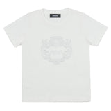 Versace White Cotton T-Shirt With Glittery Milano Logo