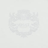 Versace White Cotton T-Shirt With Glittery Milano Logo