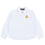 Versace White Logo Crest Oxford Shirt