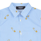 Versace Blue Pinstripe Pin Shirt