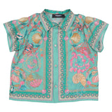 Versace Green Underwater Barocco Print Shirt
