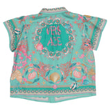 Versace Green Underwater Barocco Print Shirt