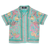 Versace Green Underwater Barocco Print Shirt