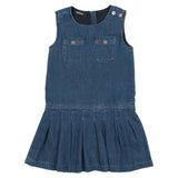 Versace Blue Pleated Denim Dress