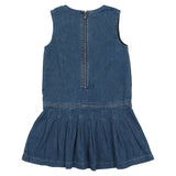 Versace Blue Pleated Denim Dress