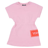 Versace Pink 90S Vintage Logo Sweatshirt Dress