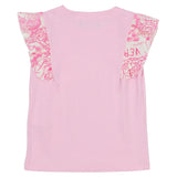 Versace Pink Underwater Barocco Ruffled T-Shirt