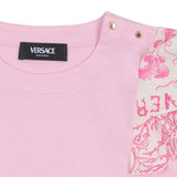 Versace Pink Underwater Barocco Ruffled T-Shirt