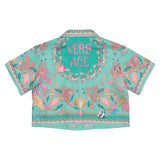 Versace Green Underwater Barocco Print Silk Shirt