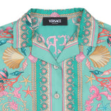 Versace Green Underwater Barocco Print Silk Shirt