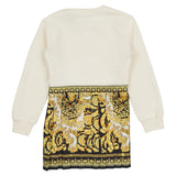 Versace Ivory With Gold & Black Barocco Foulard Dress