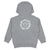 Versace Grey Medusa Logo Stamp Zip-Up Sweatshirt