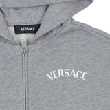 Versace Grey Medusa Logo Stamp Zip-Up Sweatshirt
