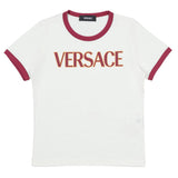 Versace White & Red Logo Print T-Shirt