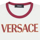 Versace White & Red Logo Print T-Shirt
