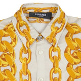 Versace Beige & Gold Pattern-Printed Shirt