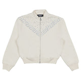 Versace Ivory & Diamante Greca Zip-Up Jacket