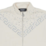 Versace Ivory & Diamante Greca Zip-Up Jacket