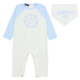 Versace White & Blue Medusa Logo Babygrow Gift Set