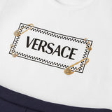 Versace White & Blue Safety Pin Logo T-Shirt Dress
