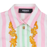 Versace Pink Barocco Pinstripe Dress